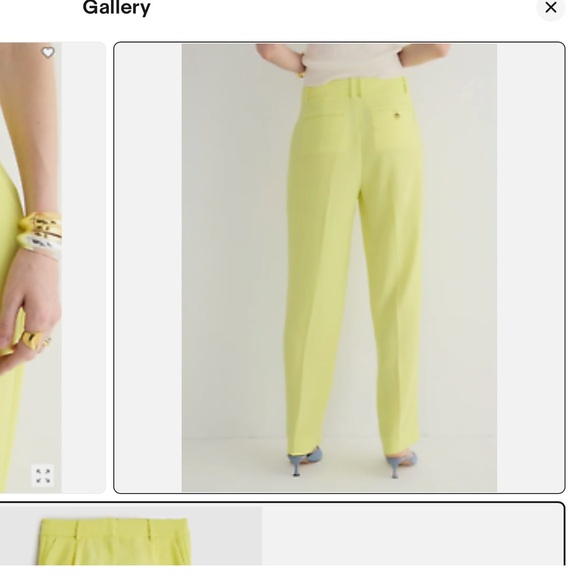 J crew lemon sorbet city crepe pants size 4 dress pants - Picture 3 of 8